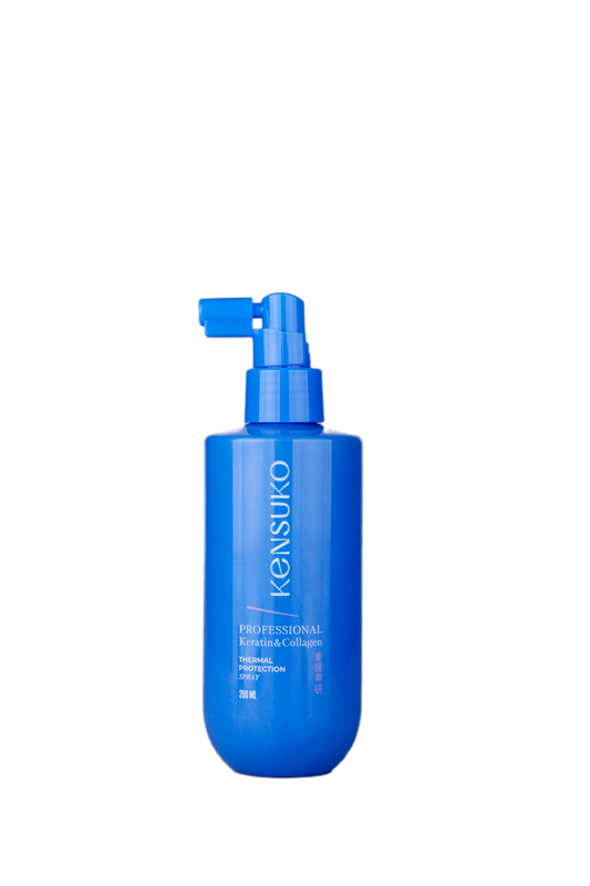 Hair styling spray `KENSUKO` PROFESSIONAL Thermal protective (with keratin and collagen)  200ml 珂斯卡 黃金抗熱頭髮噴霧