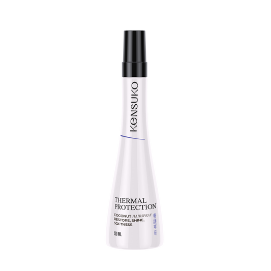 KENSUKO Thermal protection HairSpray Coconut 130ml 椰子味抗熱頭髮噴霧 (白實色瓶)